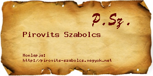 Pirovits Szabolcs névjegykártya