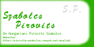 szabolcs pirovits business card